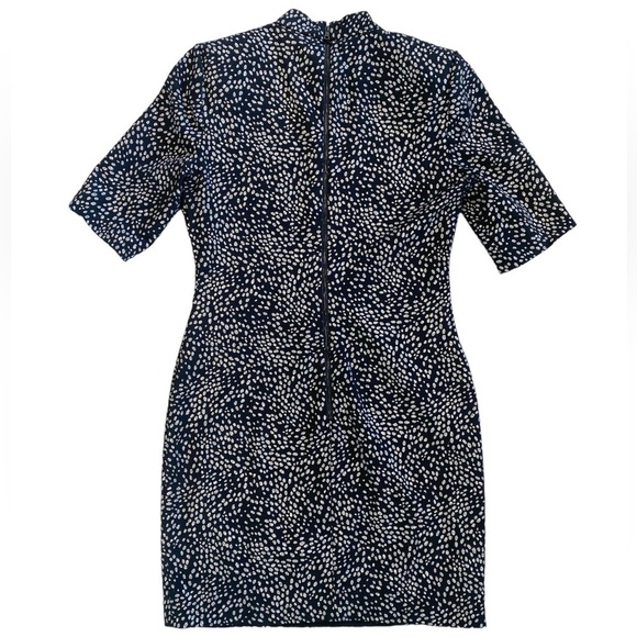 Alice + Olivia Inka Silver Glitter Mock Neck Short Sleeve Mini Dress‎ - Picture 3 of 7